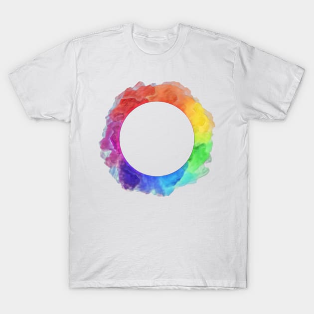 Circle Rainbow Watercolour Painting T-Shirt by Wicca Fairy